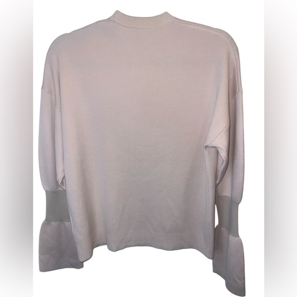 EUC Tibi Merino Wool Bell Sleeve🔔Sweater Blush Pink X- Small Luxury Staple Crew - Picture 5 of 7